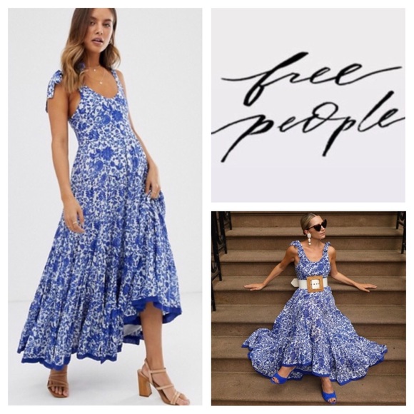 kikas printed midi dress free people